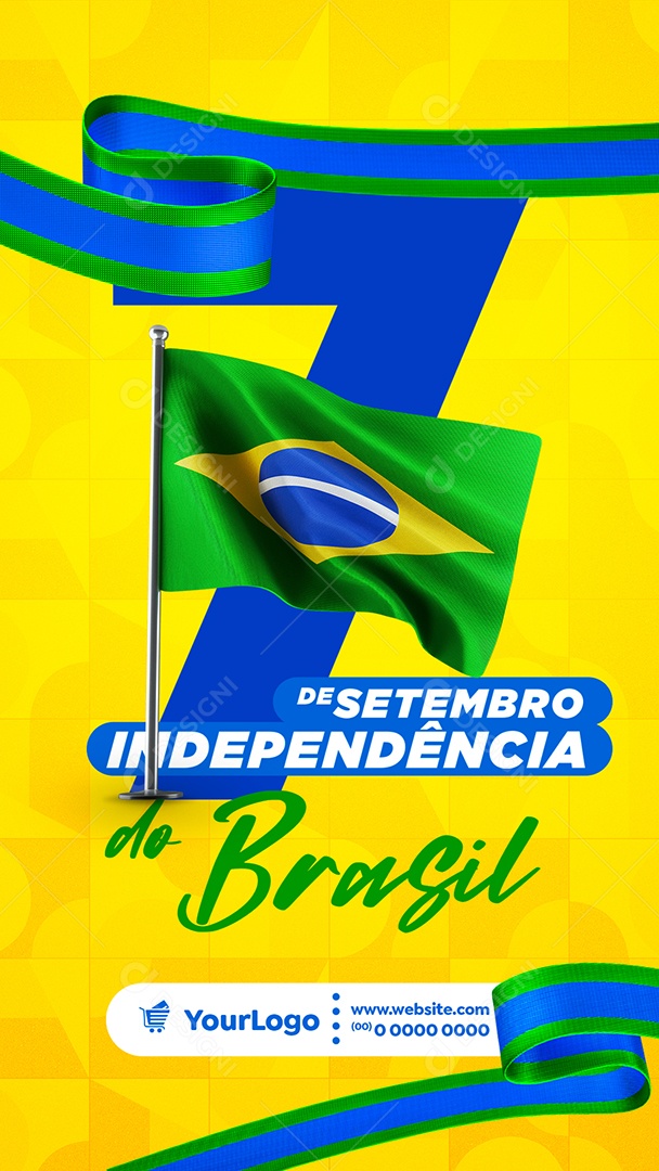 Dia 7 De Setembro Independência Do Brasil Social Media PSD Editável