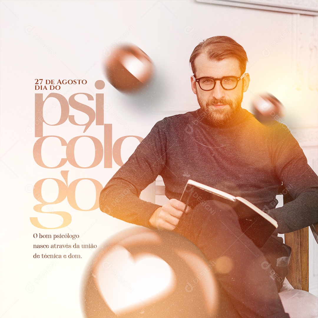 O bom psicólogo nasce através da união Dia Do Psicólogo Social Media PSD Editável