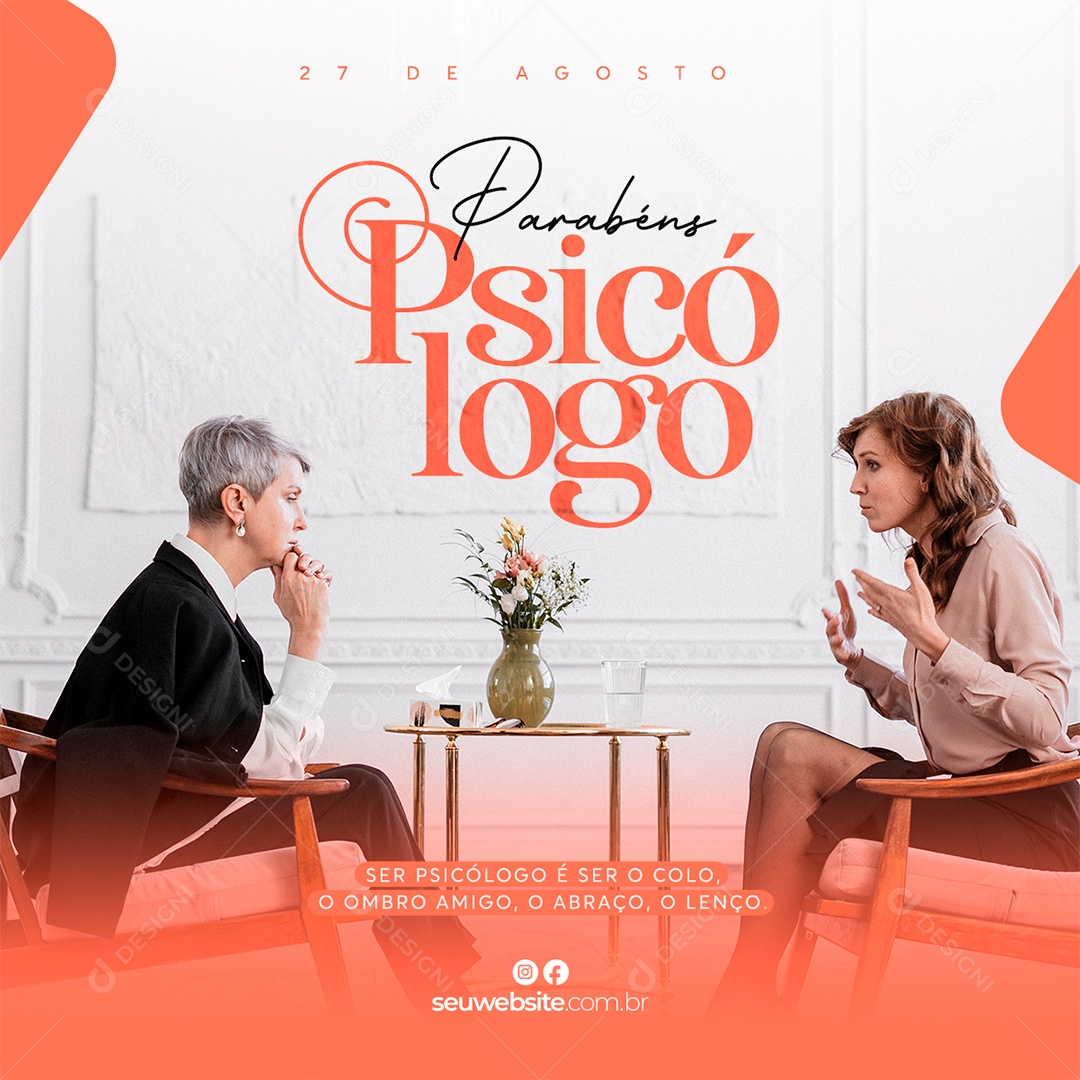 Dia 27 De Agosto Dia Do Psicólogo Data Comemorativa Social Media PSD Editável