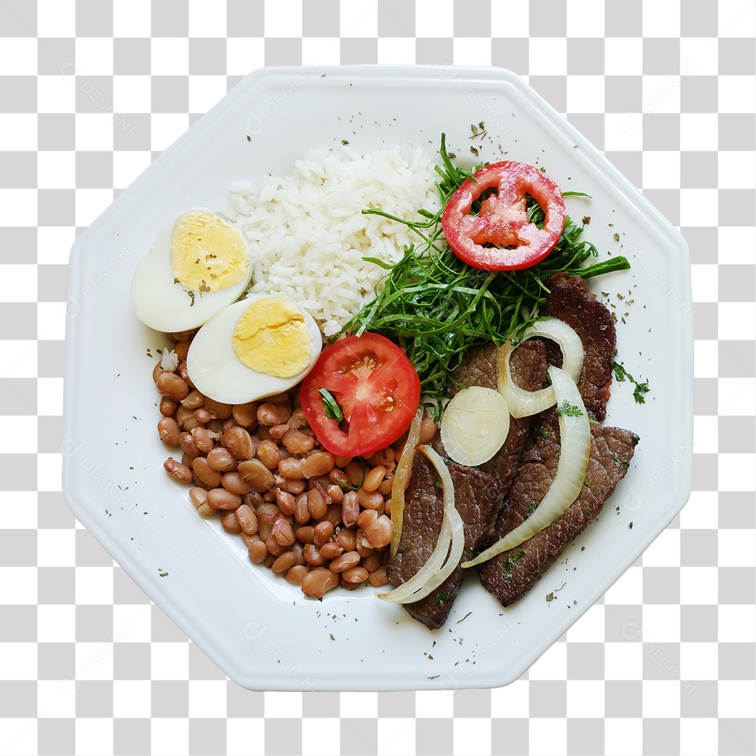 Prato De Refeição Com Arroz Feijão e Salada Prato Feito Espalhada PNG Transparente