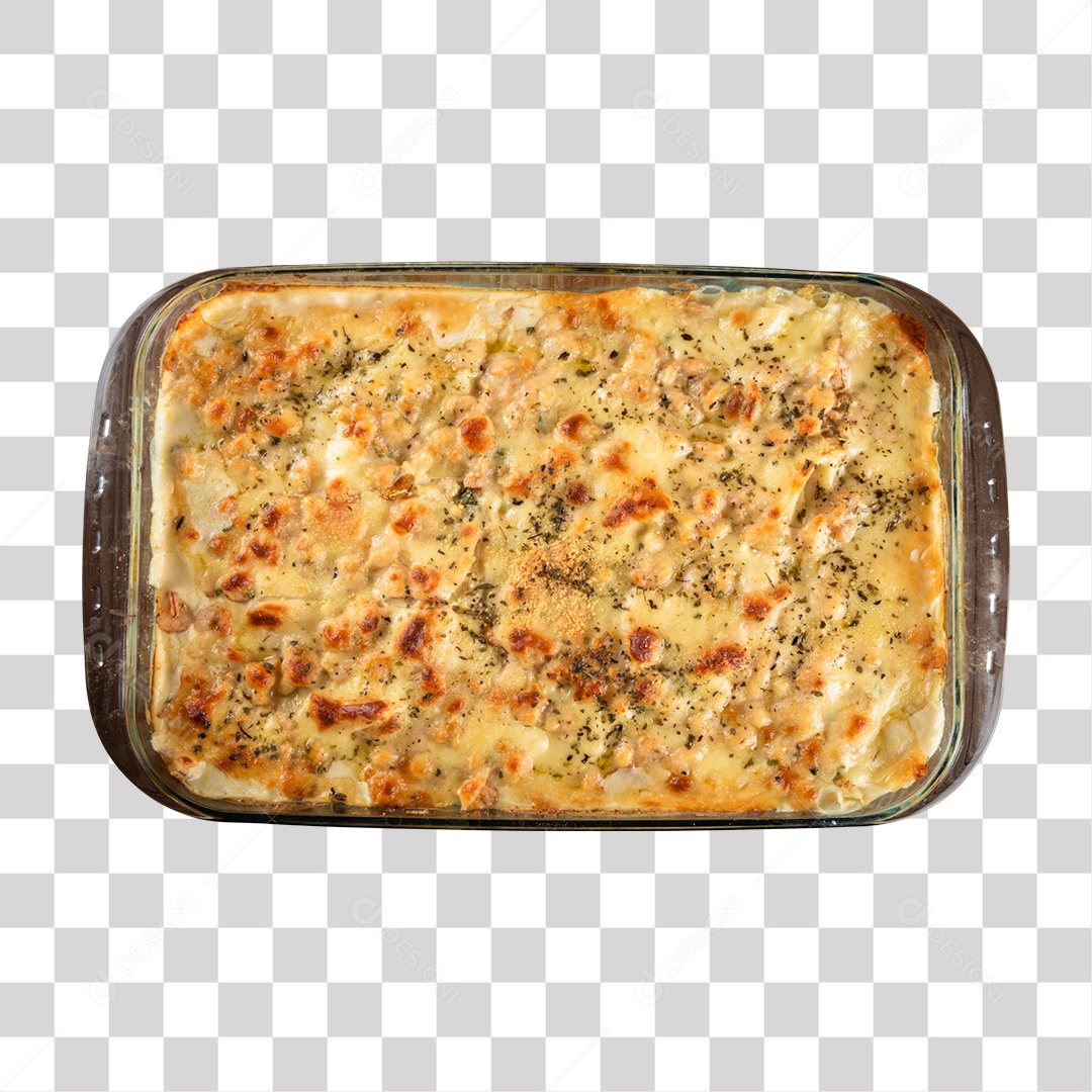 Forma De Vidro Com Lasanha Com Queijo PNG Transparente