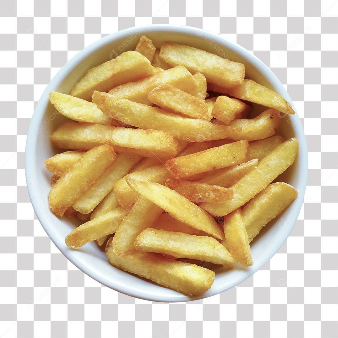 Tigela Com Batata Frita Com Sal PNG Transparente