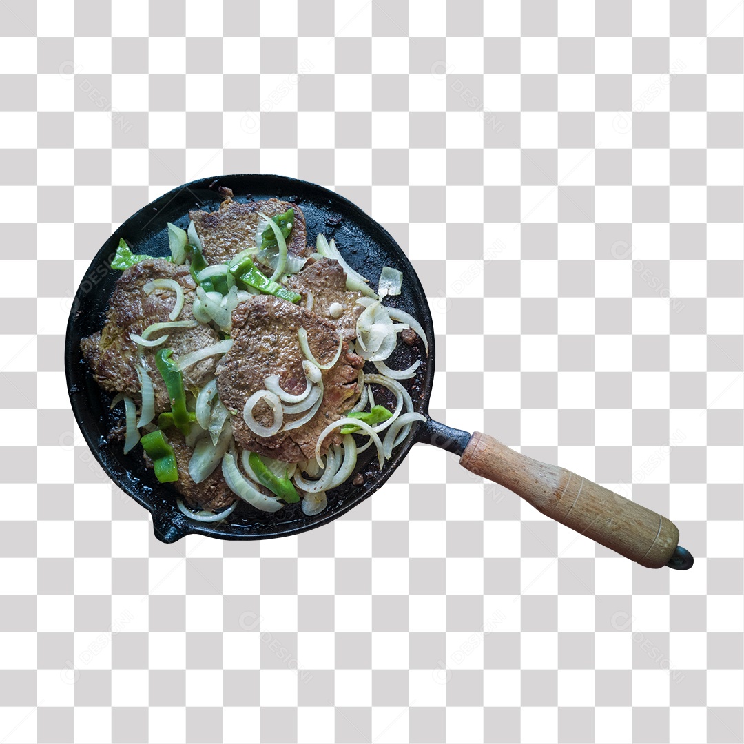 Panela Com Carne E Cebola Cozinhando PNG Transparente