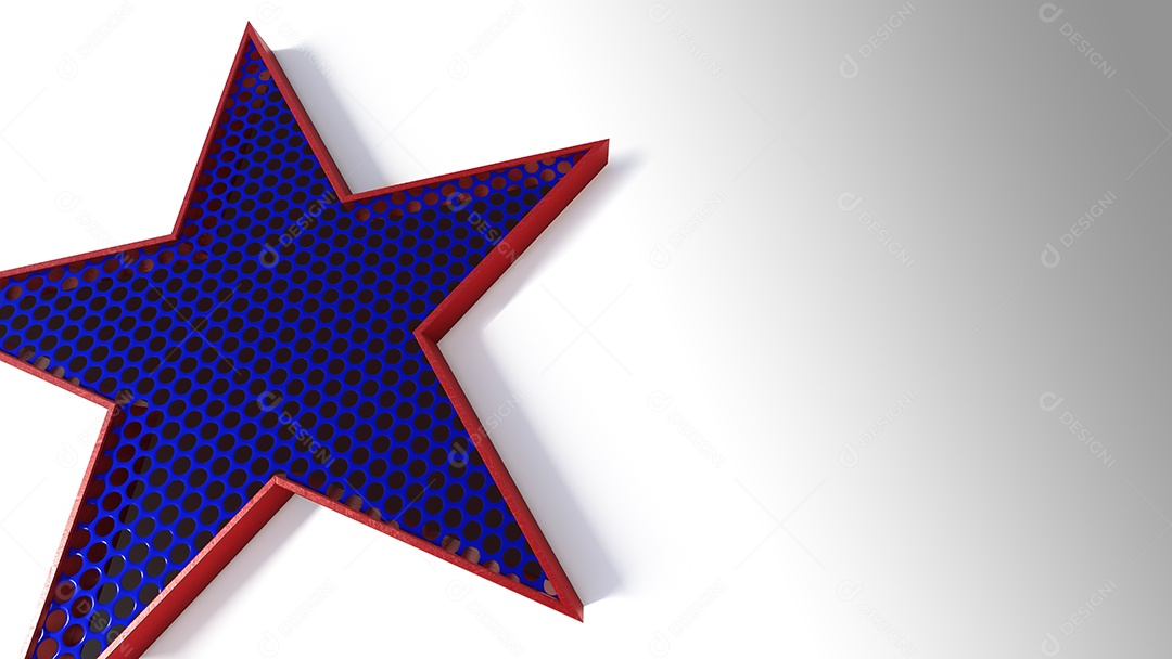 Uma imagem de renderização 3d da estrela feita de aço e malha de arame.