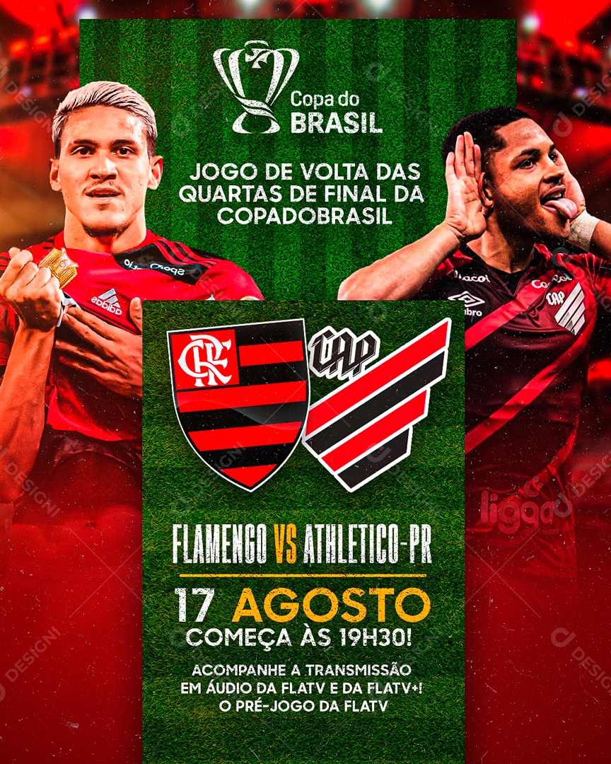 Flyer Flamengo VS Athletico Pr Social Media PSD Editável