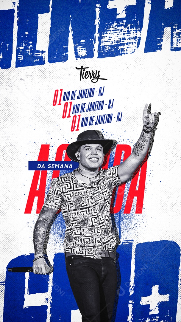 Flyer Agenda Semanal Tierry Shows Social Media PSD Editável