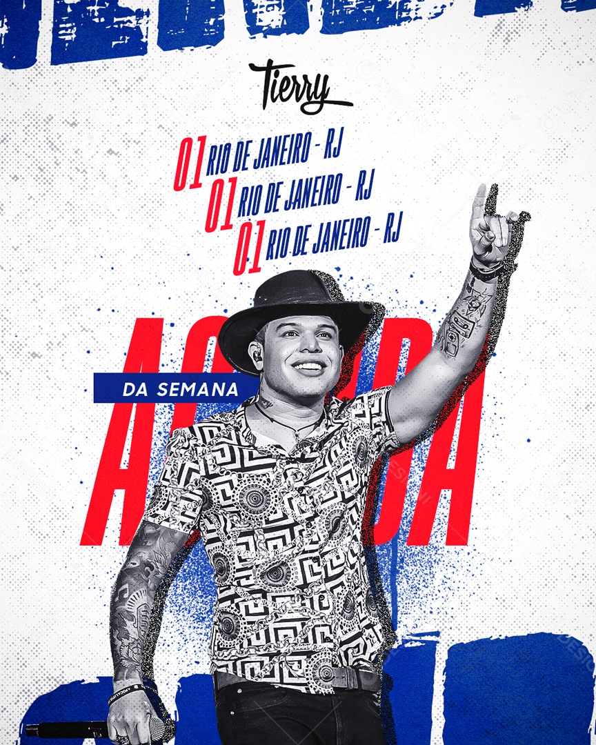Flyer Agenda Semanal Tierry Shows Social Media PSD Editável