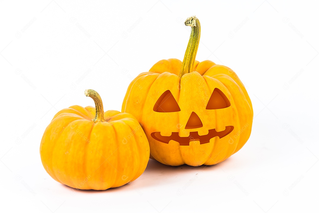 Abóboras de Halloween em fundo branco