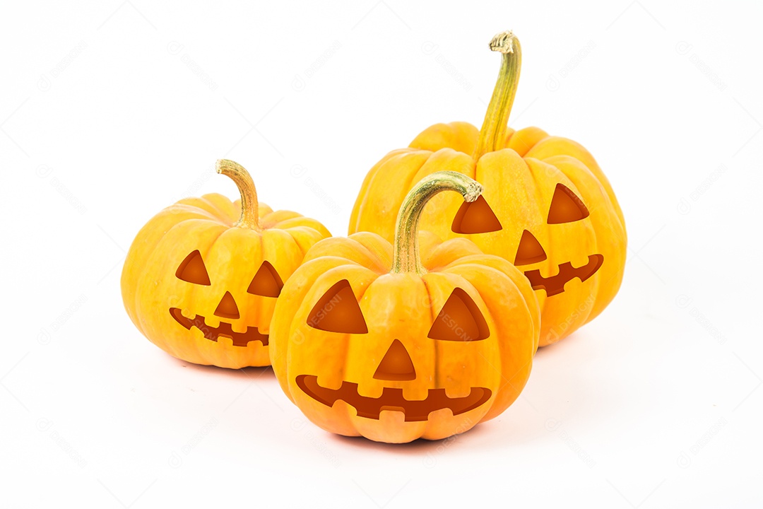 Abóboras de Halloween em fundo branco