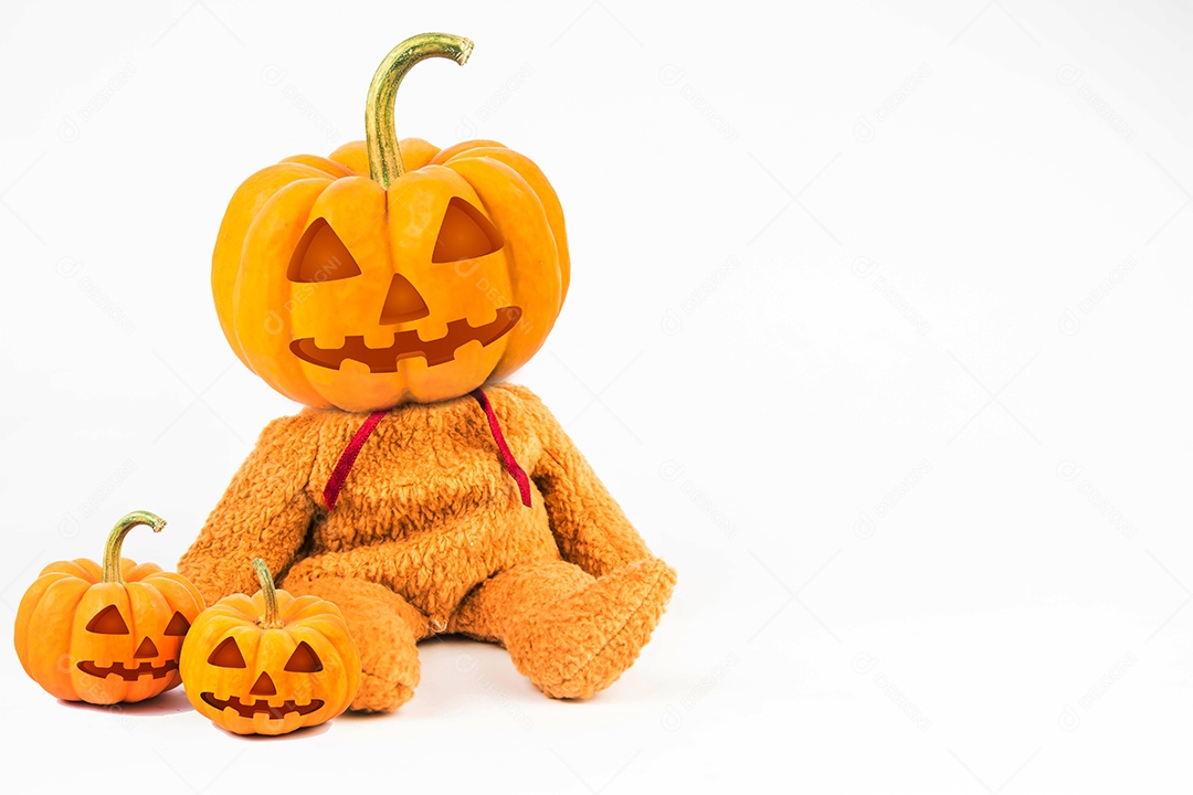 Abóboras de Halloween em fundo branco