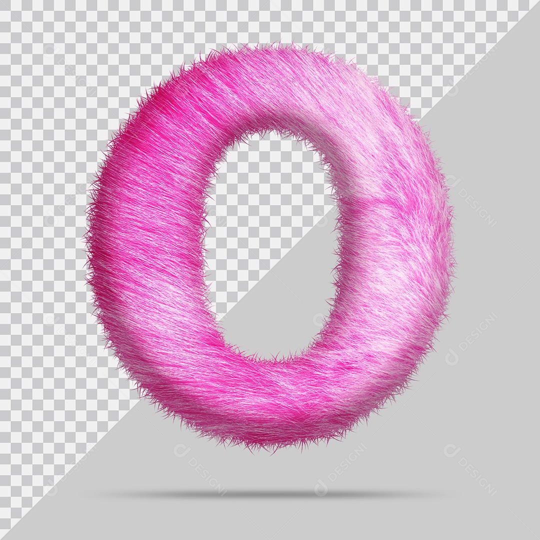 Número 0 com pele Rosa Ilustração 3D PSD