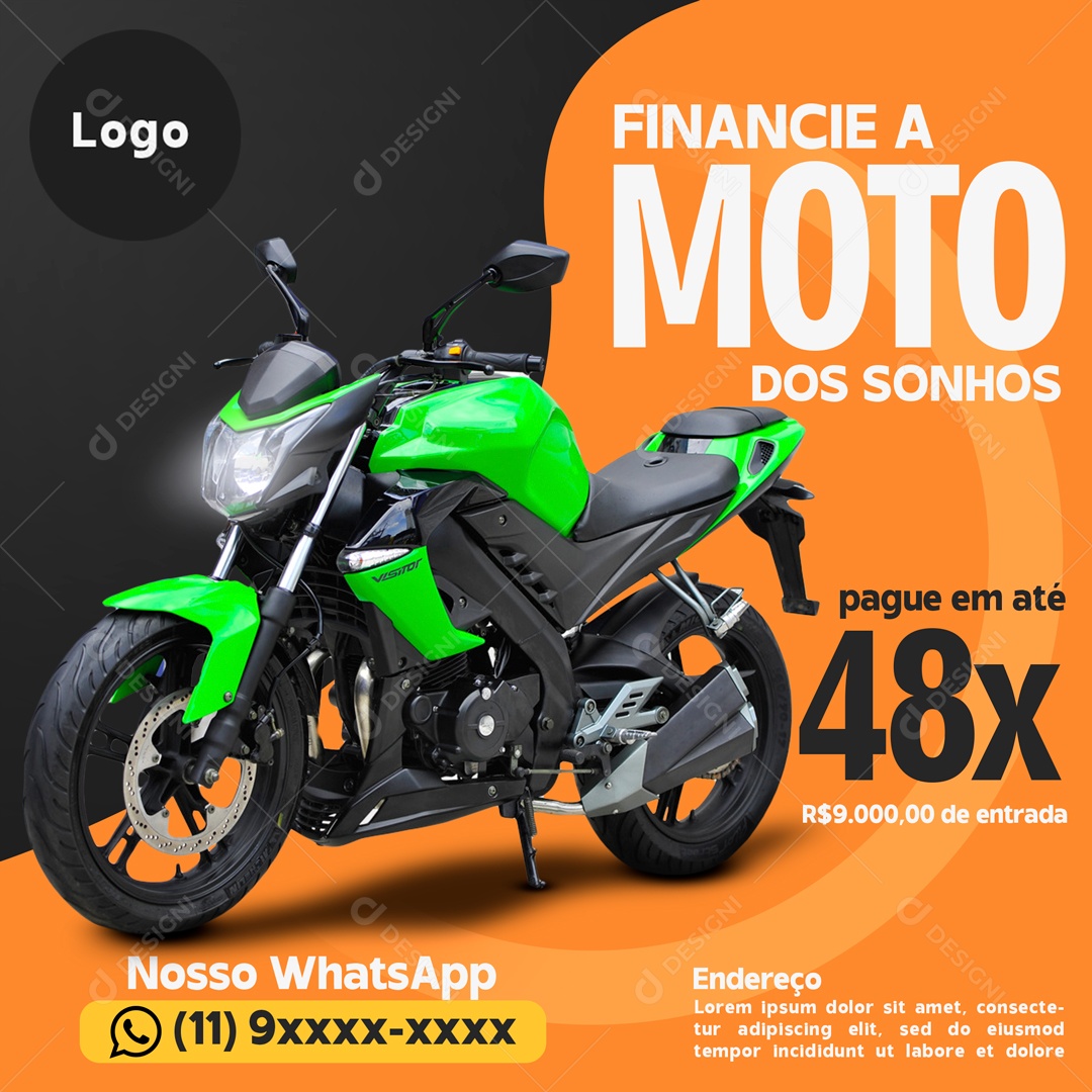 Concessionária Financie a Moto dos Sonhos Social Media PSD Editável