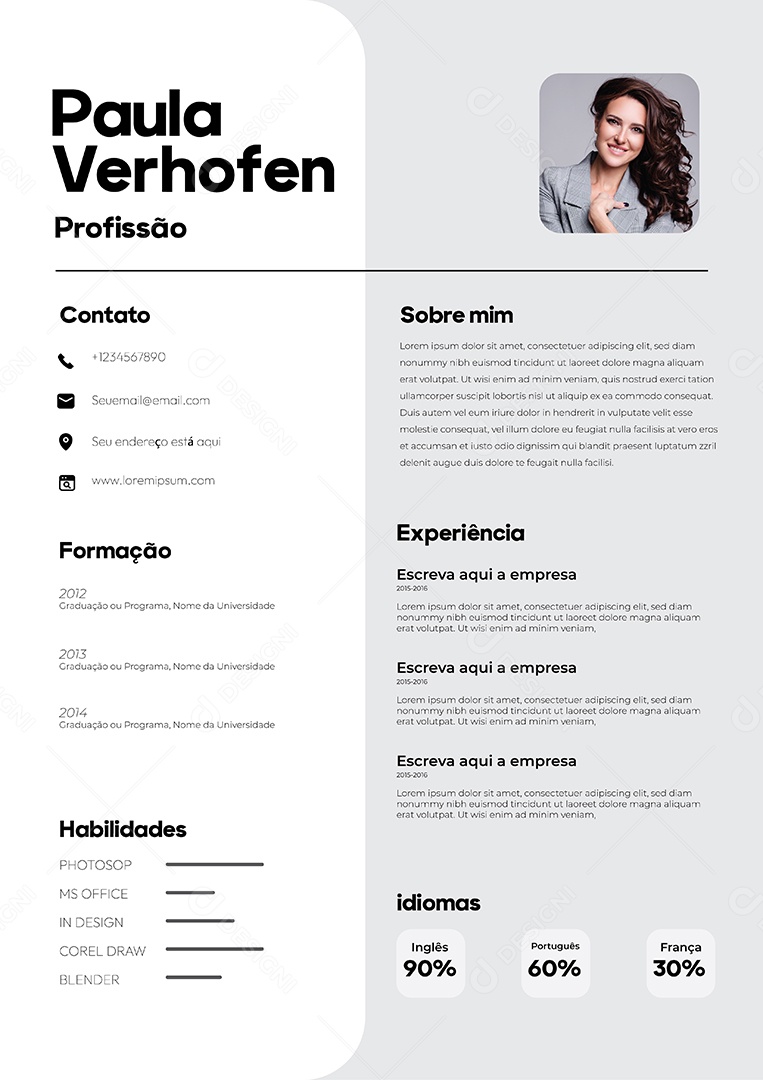 Modelo de currículo Vetor EPS