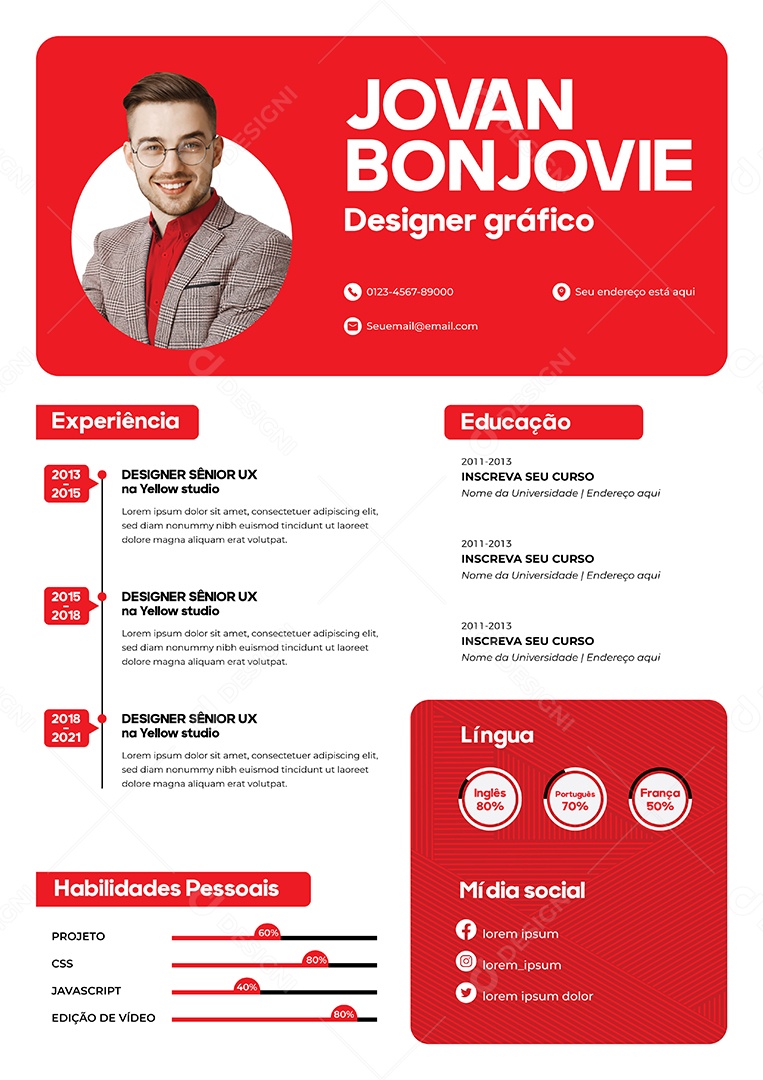 Modelos de Currículo Vetor EPS