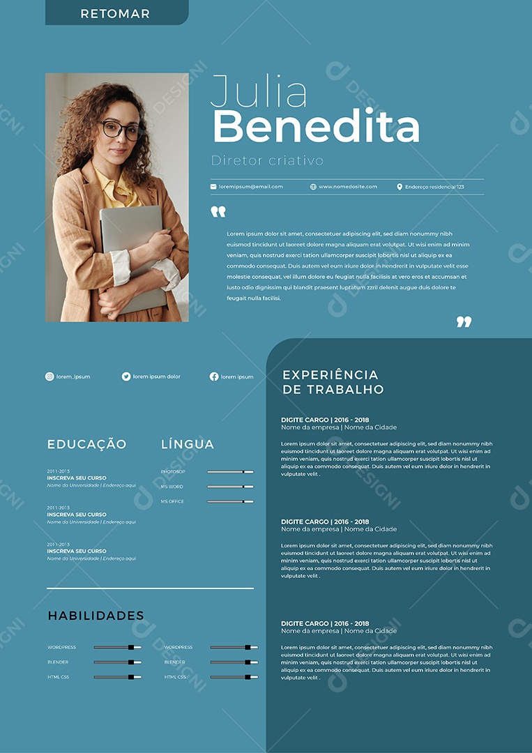 Modelos de Currículo Vetor EPS