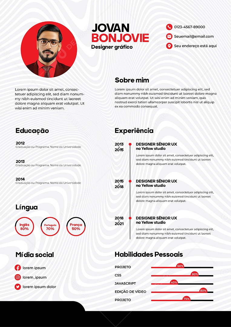 Modelos de Currículo Vetor EPS