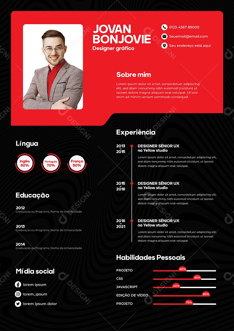 Modelos de Currículo Vetor EPS