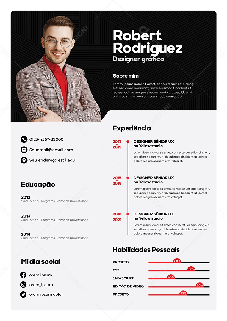 Modelos de Currículo Vetor EPS