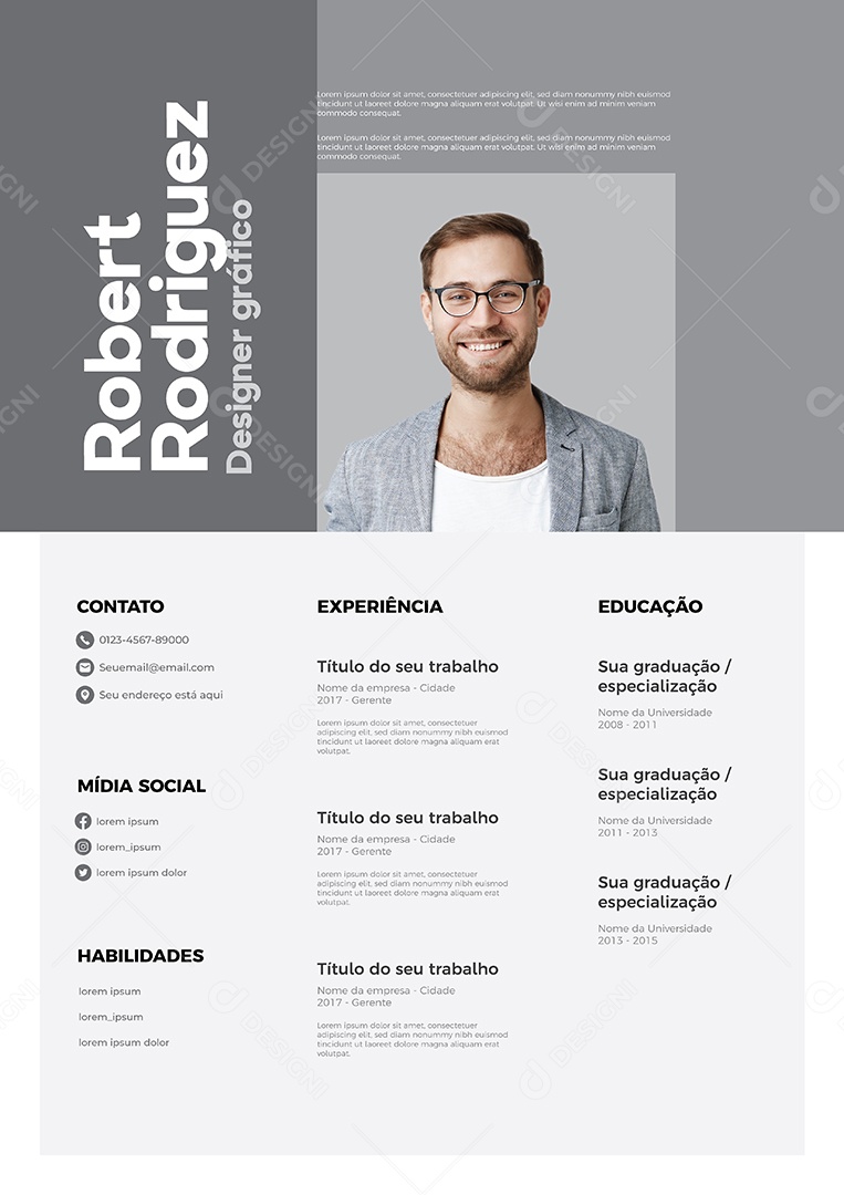 Modelo de currículo Vetor EPS