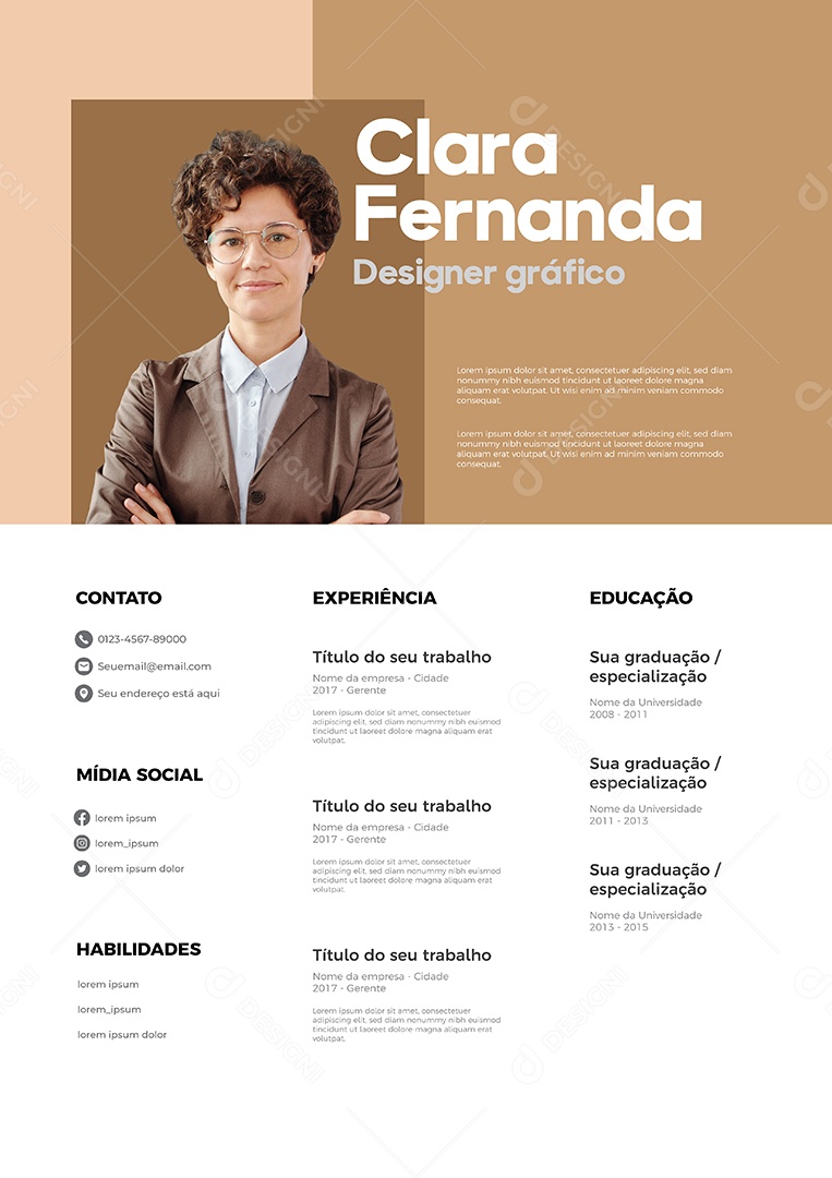 Modelo de currículo Vetor EPS