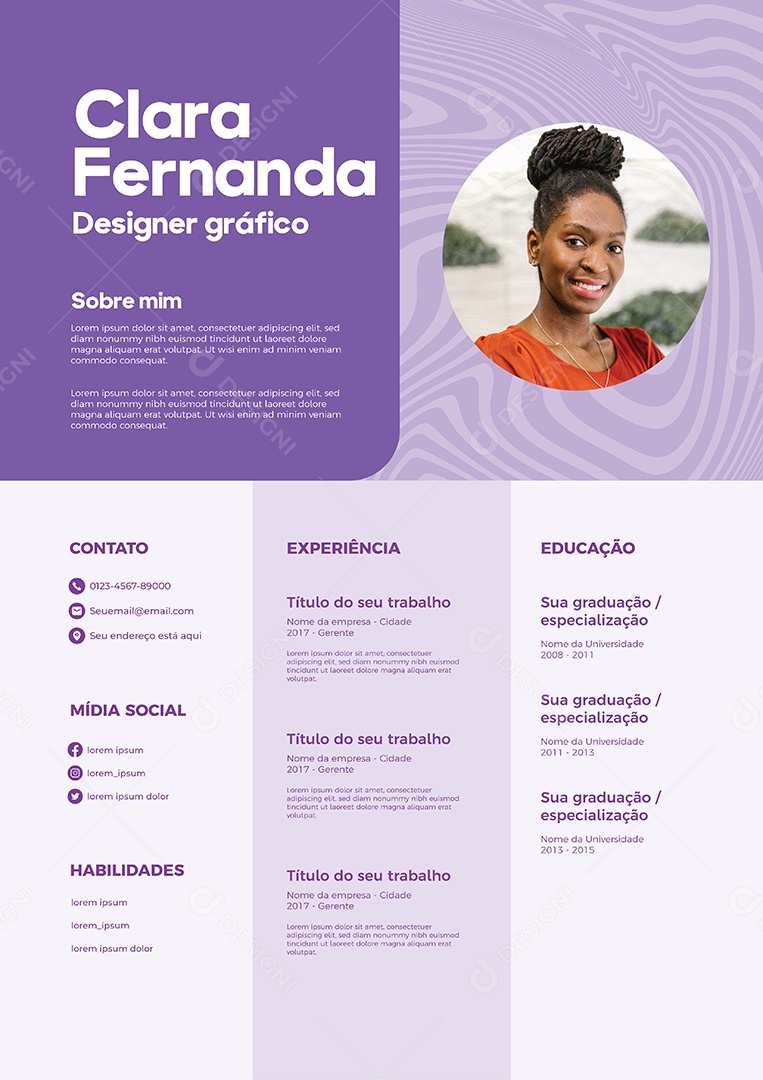 Modelo de currículo Vetor EPS