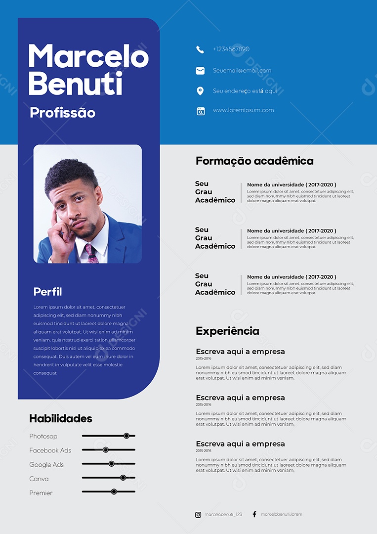 Modelo de currículo Vetor EPS