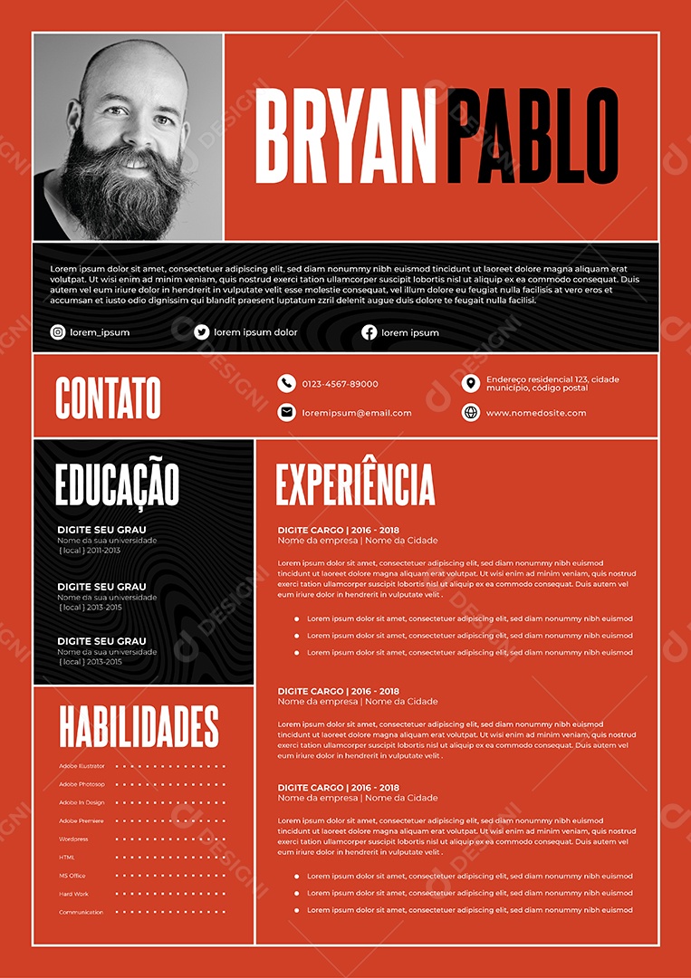 Modelo de currículo Vetor EPS