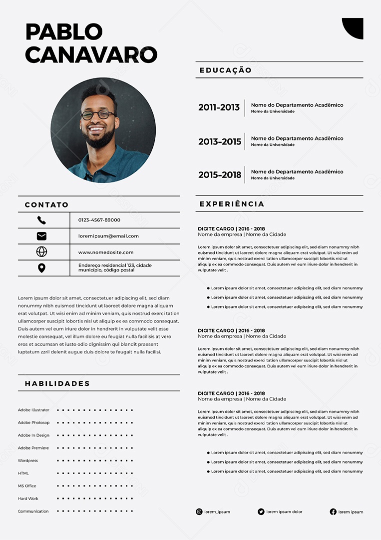 Modelo de currículo Vetor EPS