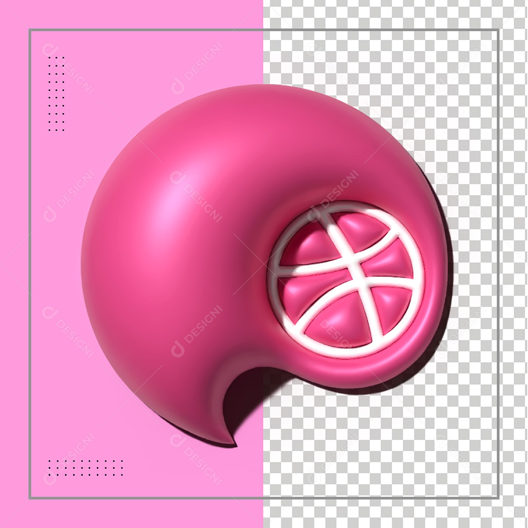 Dribbble Elemento 3D Para Composição PSD