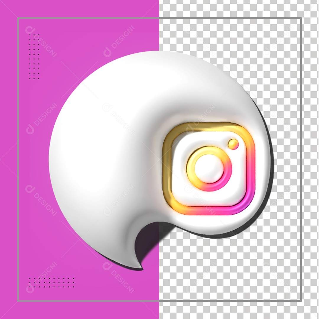 Instagram Elemento 3D Para Composição PSD