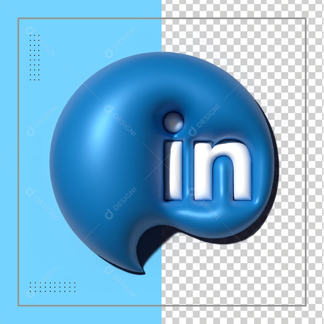 Linkedin Elemento 3D Para Composição PSD