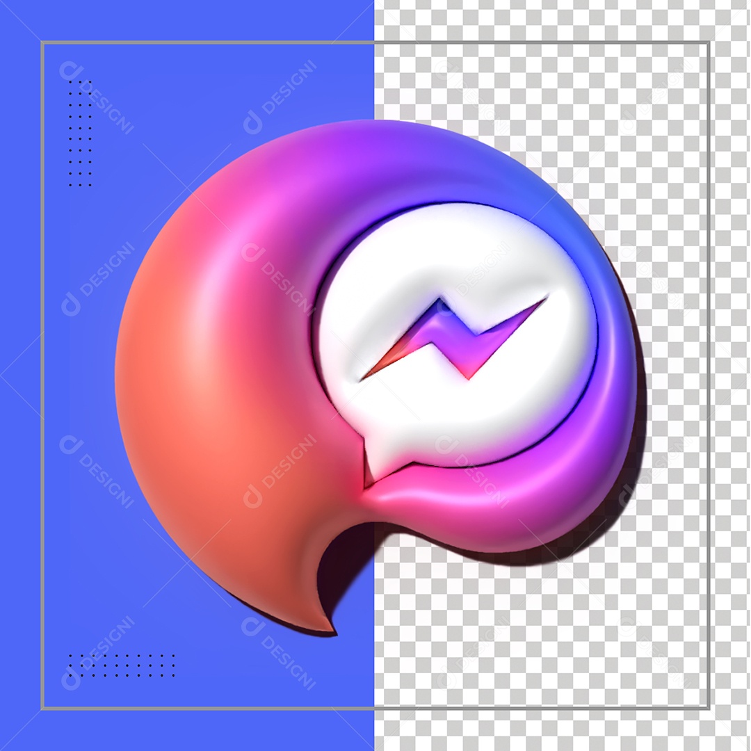 Messenger Elemento 3D Para Composição PSD