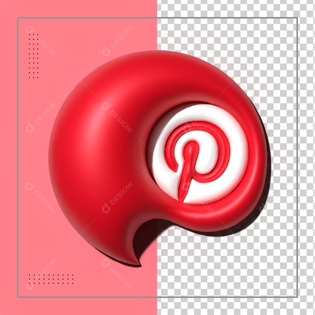 Pinterest Elemento 3D Para Composição PSD