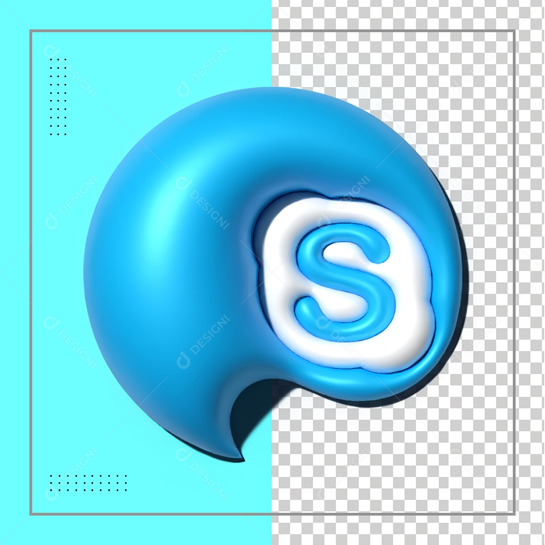 Skype 3D Elemento Para Composição PSD