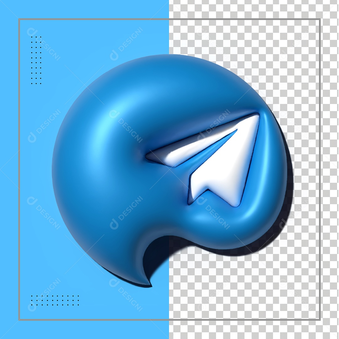 Telegram Elemento 3D Para Composição PSD
