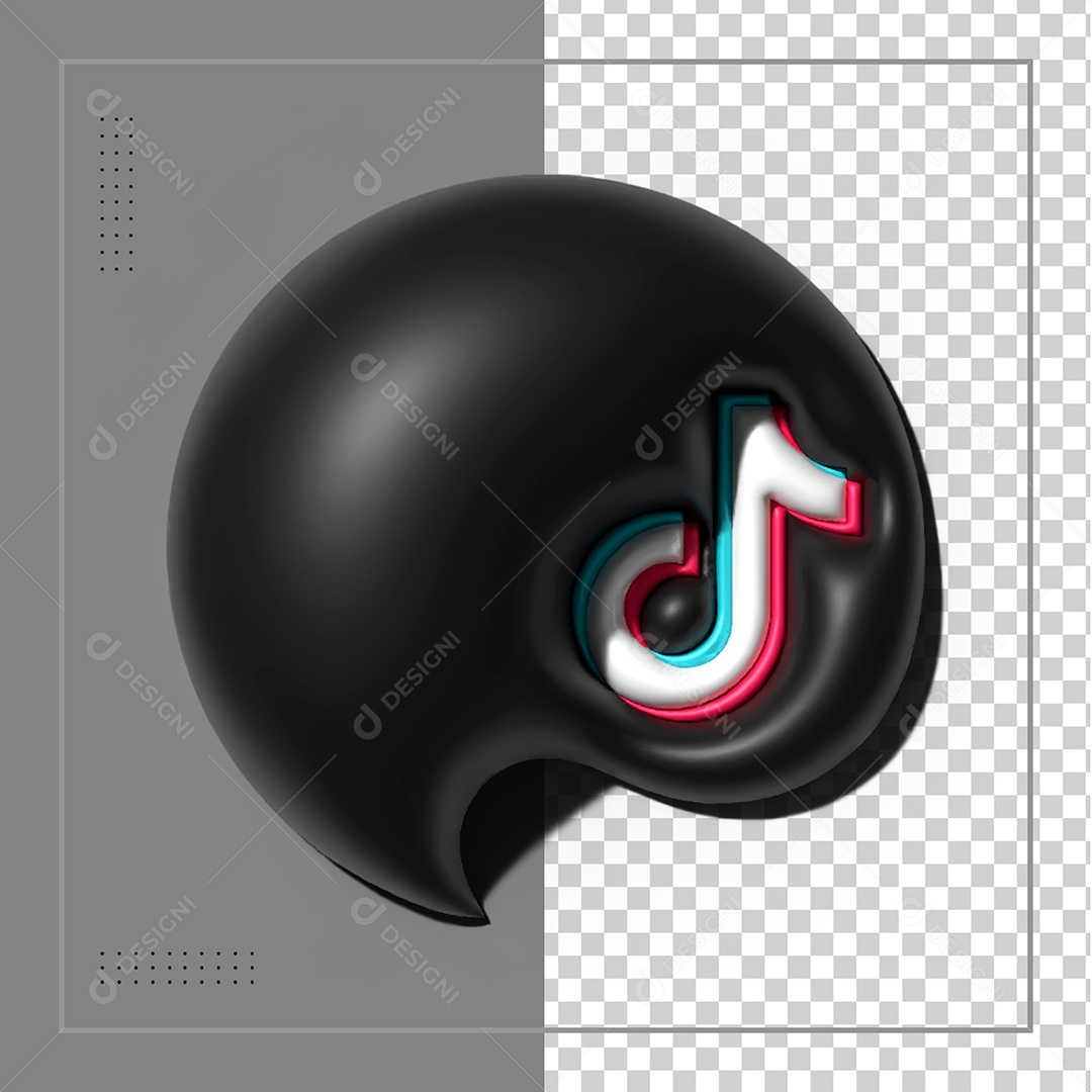 Tiktok Elemento 3D Para Composição PSD