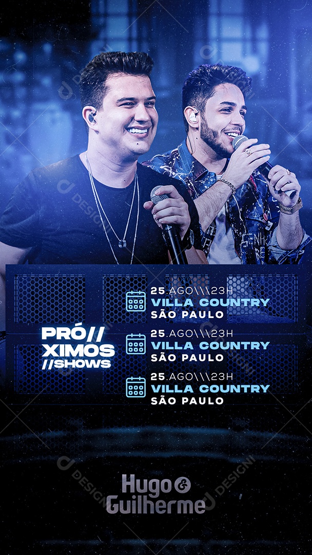 Story Próximos Shows Hugo e Guilherme Flyer Social Media PSD Editável