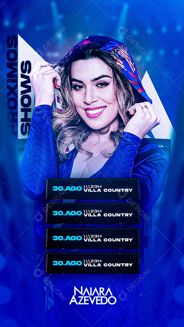 Story Próximos Shows Naiara Azevedo Flyer Social Media PSD Editável