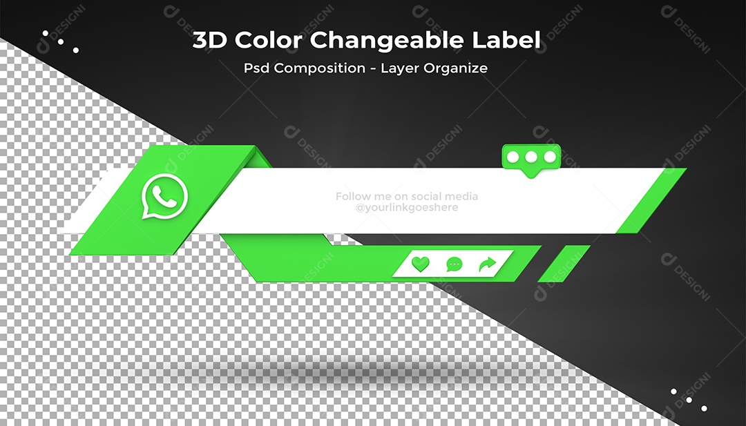 Tag de usuário Whatsapp Elemento 3D Para Composição PSD