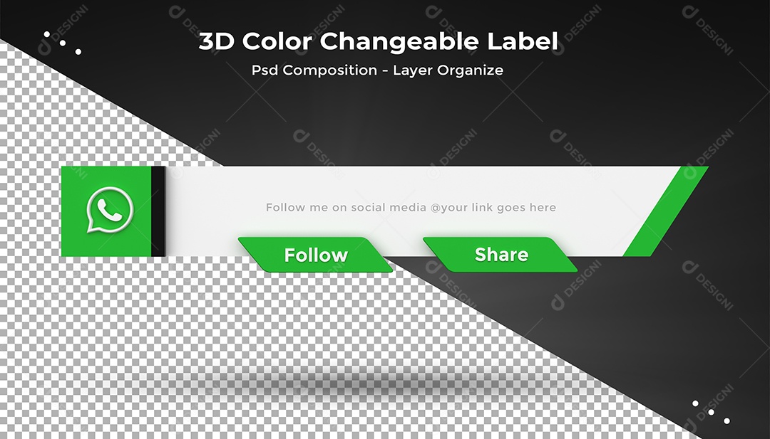 Tag de usuário Whatsapp Elemento 3D Para Composição PSD