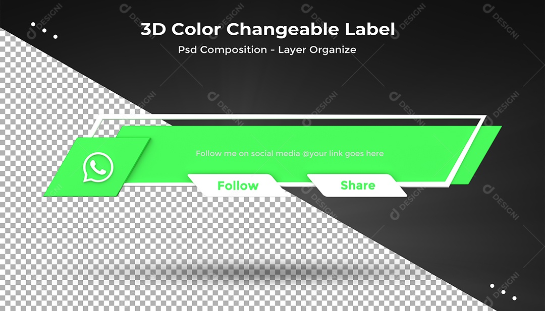 Tag de usuário Whatsapp Elemento 3D Para Composição PSD