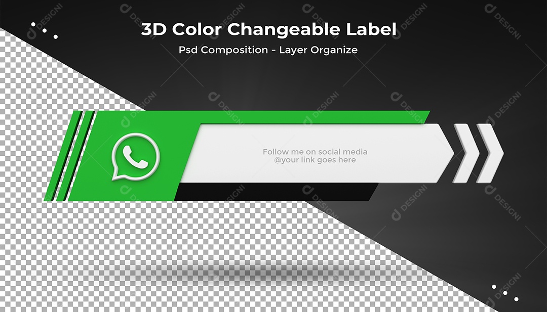 Tag de usuário Whatsapp Elemento 3D Para Composição PSD