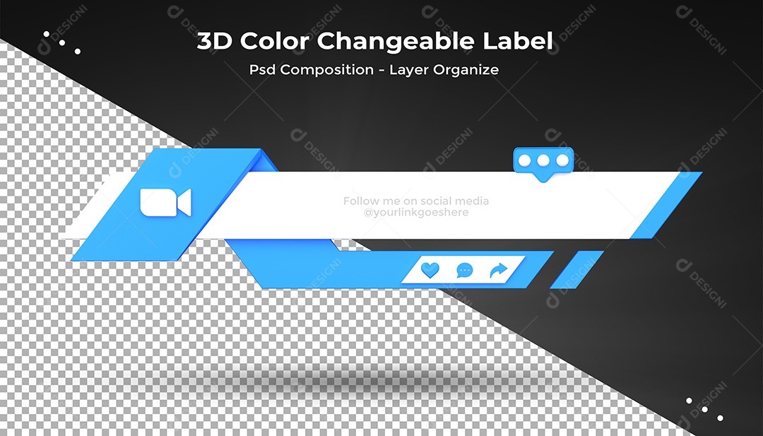 Tag de usuário Zoom Elemento 3D Para Composição PSD