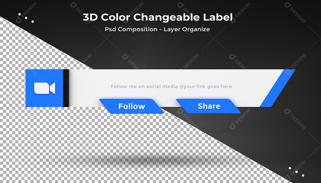 Tag de usuário Zoom Elemento 3D Para Composição PSD