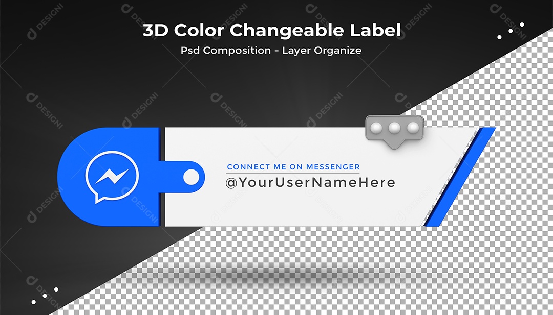 Tag de usuário Messenger Elemento 3D Para Composição PSD
