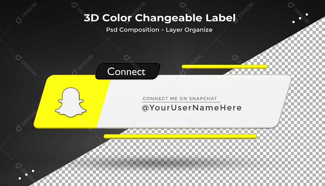 Tag de usuário Snapchat Elemento 3D Para Composição PSD