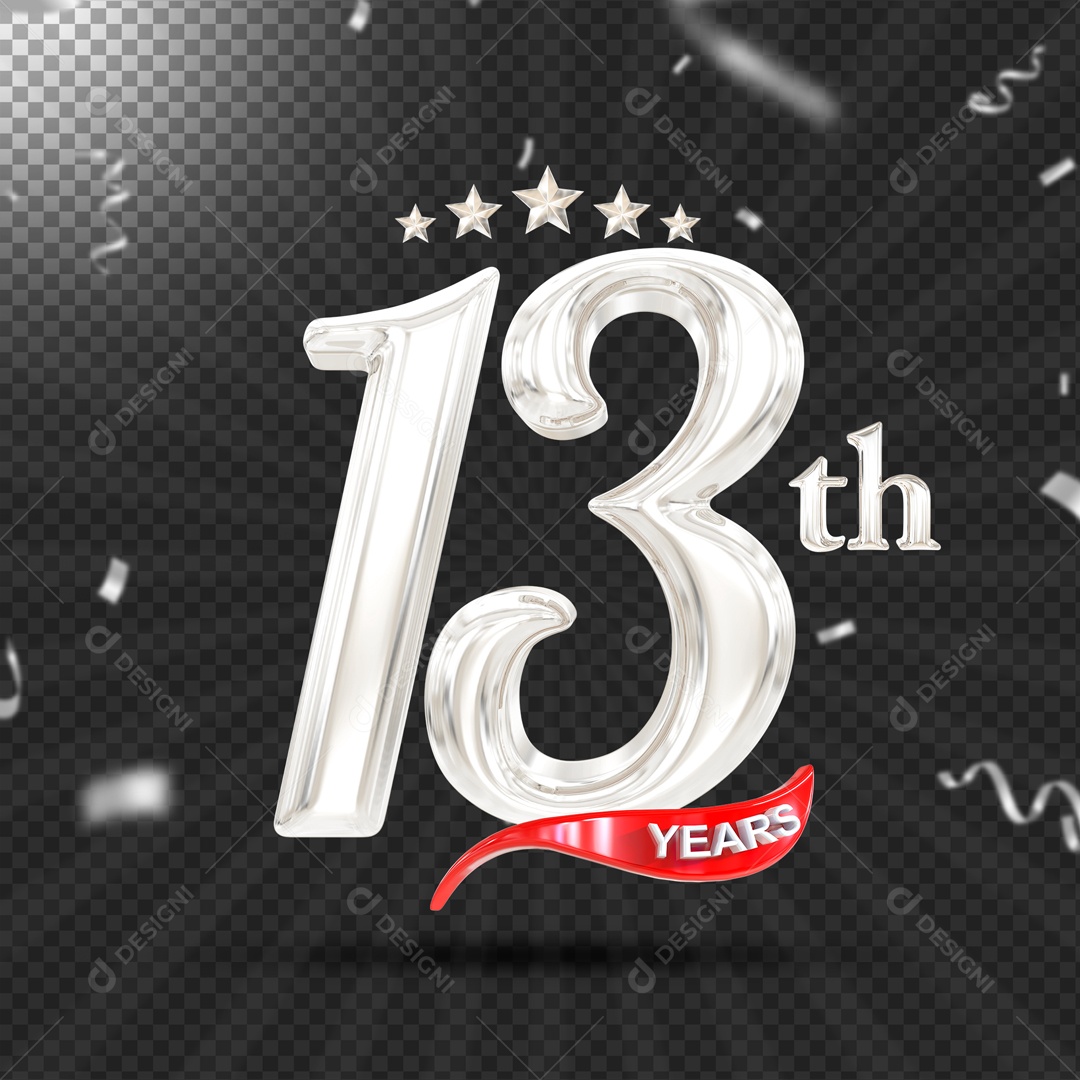 3D Element 13 Years Old Silver PSD