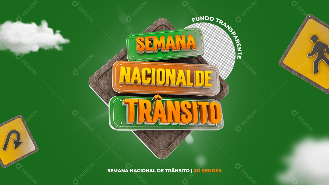 Selo 3D A Semana Nacional Da Felicidade Transito PSD