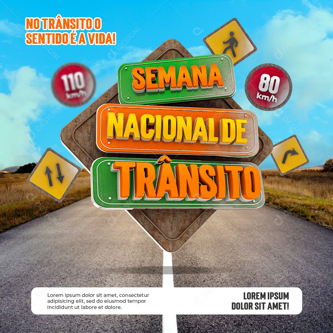 Semana Nacional De Transito A Vida Em Primeiro Lugar Social Media PSD Editável