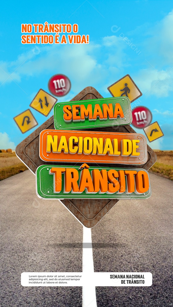 Semana Nacional De Transito A Vida Em Primeiro Lugar Social Media PSD Editável